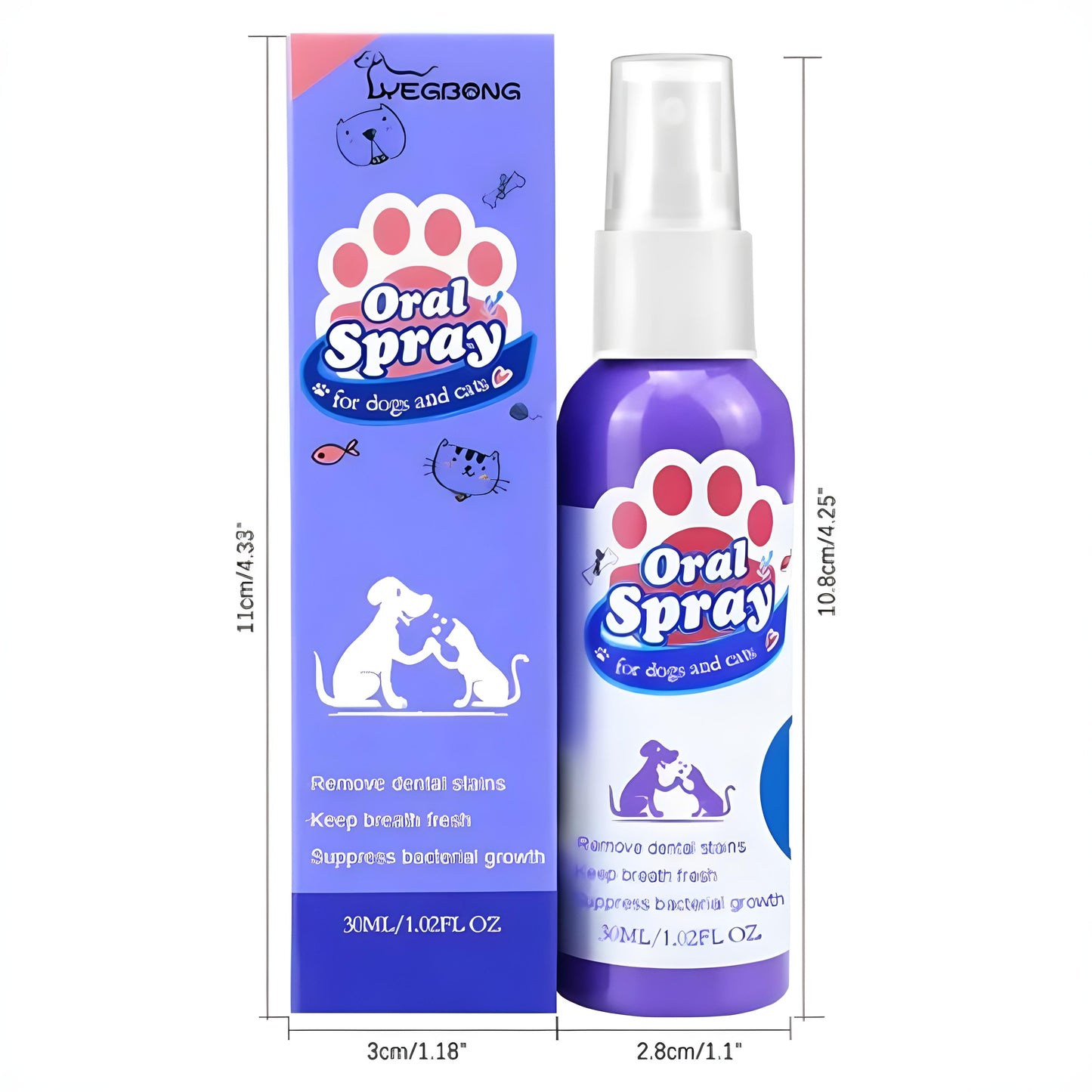 Forfriskende spray til dyrenes ånde